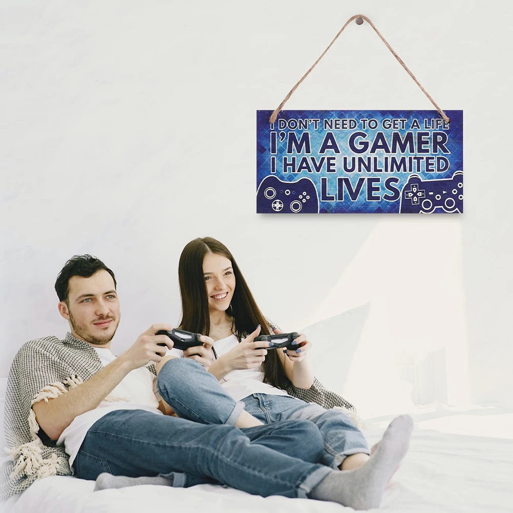 Wooden Gaming Room Sign Do Not Disturb Hanging Pendant