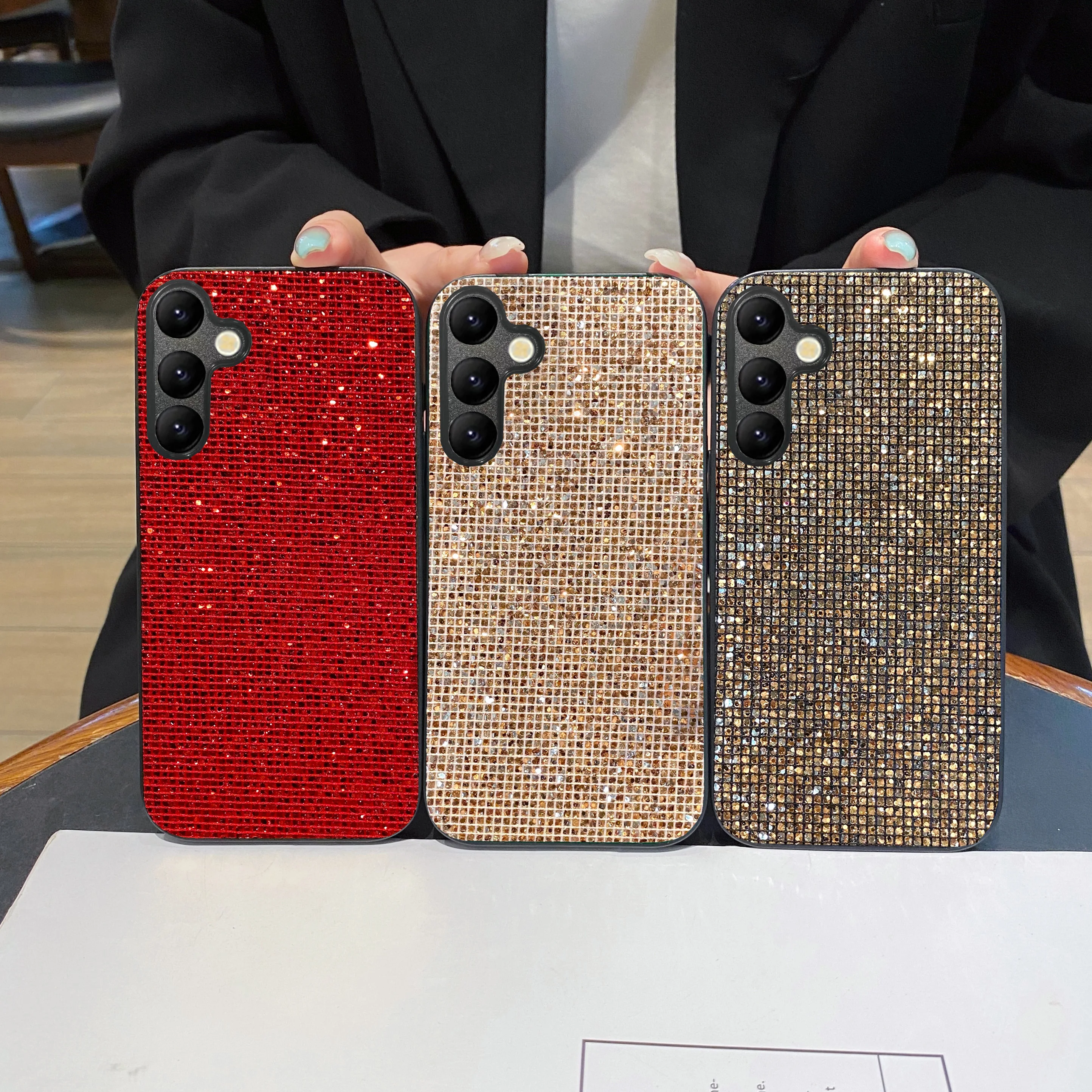Luxury Shiny Colorful Grid Pattern Fashion Phone Case - TPU Shell