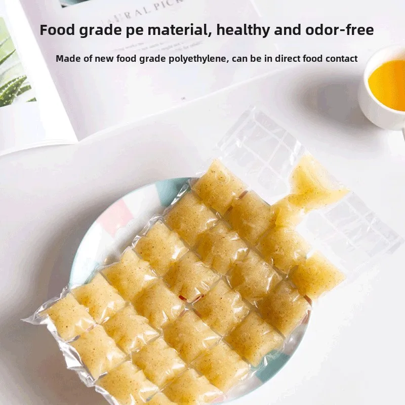 Disposable Transparent Plastic Grid Ice Cube Bag Ice Packaging Bags Household Make Cube Freezer mold Food grade Ice cube mold