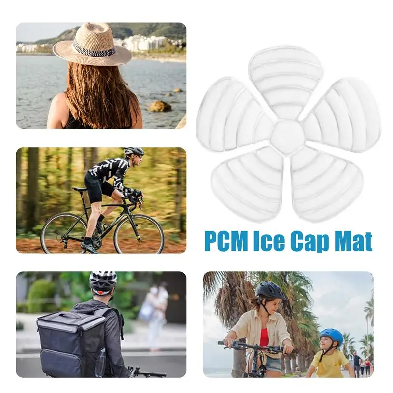 Ice Hat Liner Summers Cooling Ice Mat Liner Ice Cap Mat with Good Cooling Performance Helmet accessories for Sports Fishing