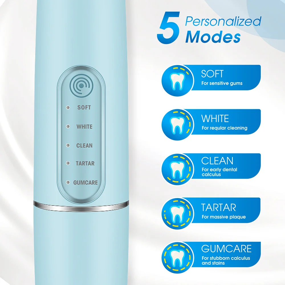 Electric Sonic Dental Scaler Teeth Whitening Portable Tartar Teeth Cleaner IPX7 Plaque Stains Calculus Remover Teeth Clean Tool