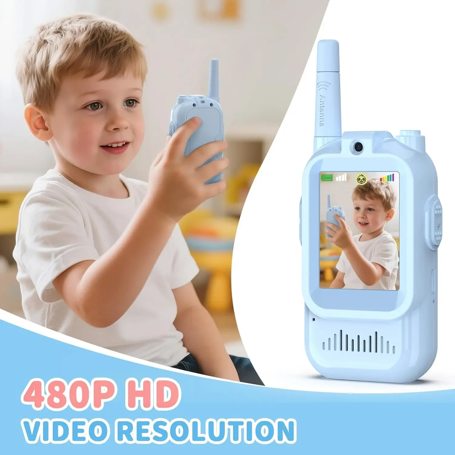 Video Walkie Talkies for Kids USB-C Charging One-Key Call Portable Toy Fun Intercom for Indoor Games and Outdoor Activities - 2