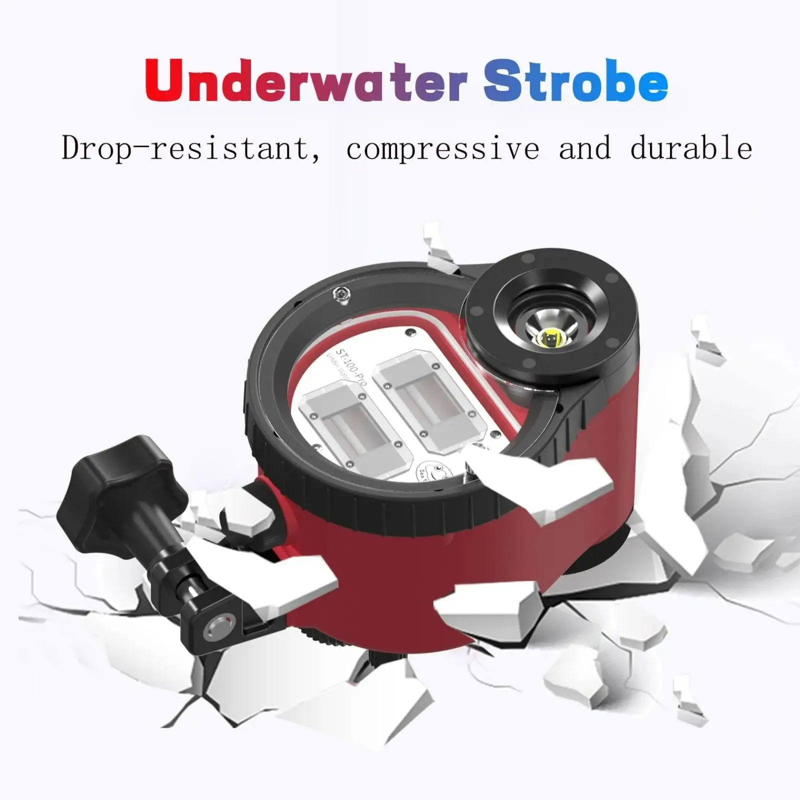 Seafrogs ST100 Pro 100m/325ft Underwater Strobe Waterproof Camera Flash Light for A6500 A6300 A7 III RX100 IV Underwater Housing
