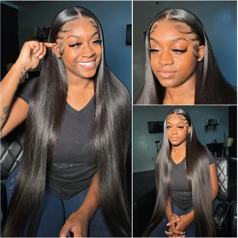 36 40 Inch Straight 13x6 HD Lace Front Wigs 5x5 Glueless Lace Human Hair 360 Full Lace Wigs For Black Women 200% Density 3
