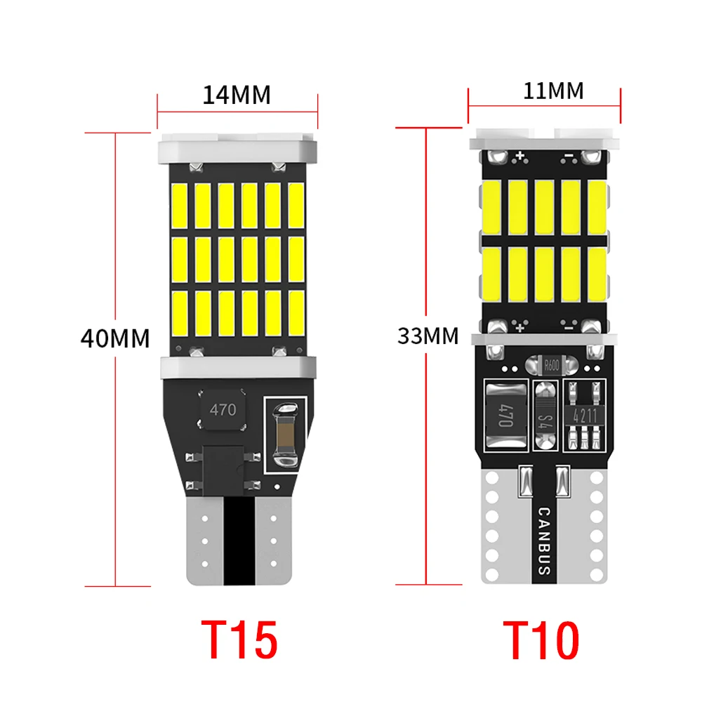 2/10pcs LED T15 W16W 921 T10 W5W Car LED Light Canbus No Error For Vehicle Bright 4014SMD Interior Dome Bulb Reverse Signal Lamp