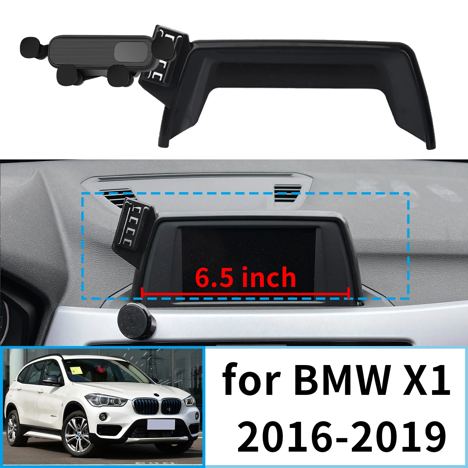 BMW X1 2016-2019 F48 6.5/8.8인치 안정적인 클립온 휴대폰 홀더에 적합 ? ?   진동 없는 마운트 스크린 베이스 ?   자동차 액세서리