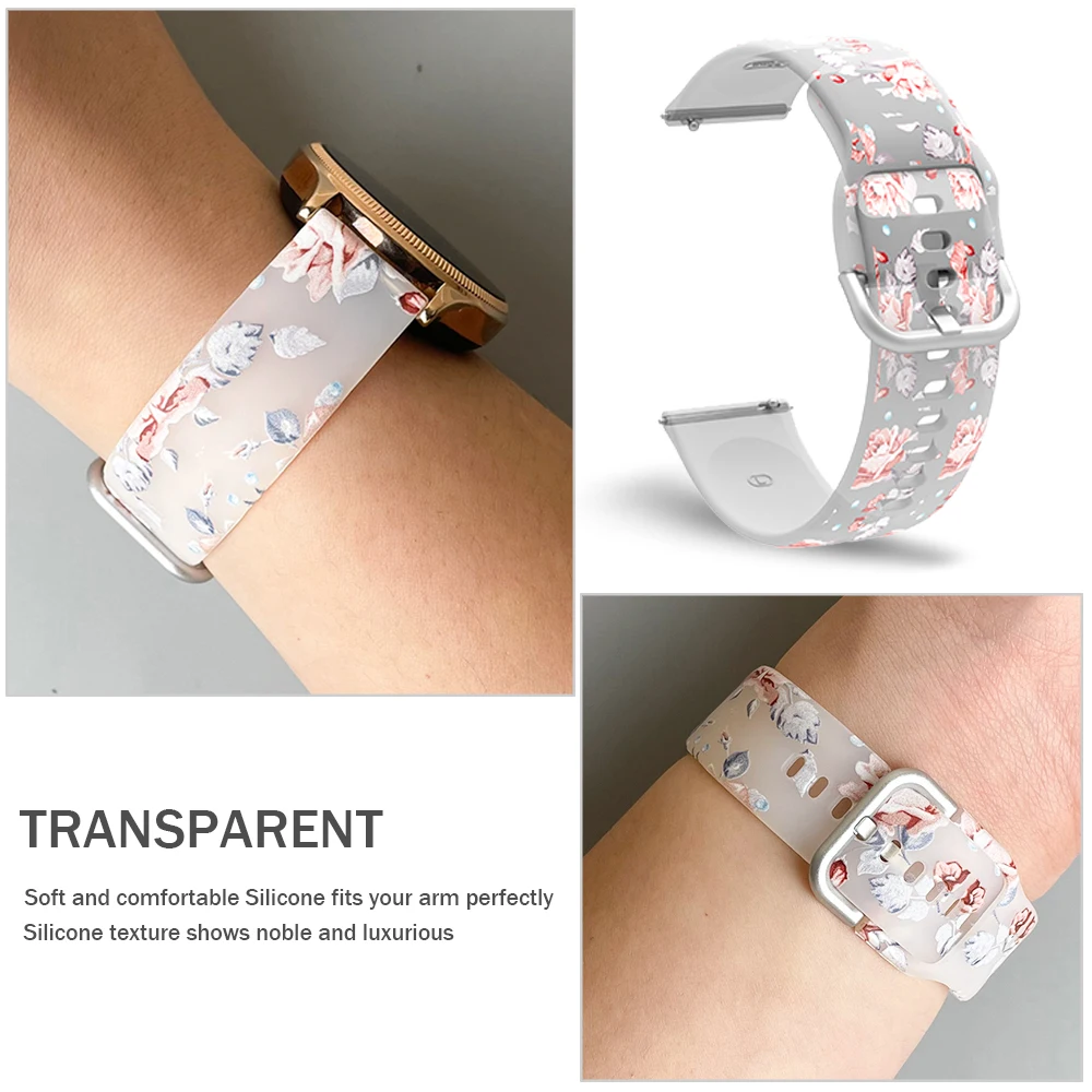 20mm 22mm Watchband for HONOR GS3 GS Pro Watch Band for HONOR WatchES Magic 2 42mm 46mm Transparent Silicone Strap B