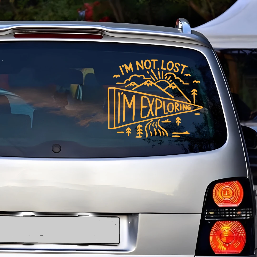 I'm not lost I'm exploring outdoor camping adventure creative RV off-road car stickers glass decoration painting