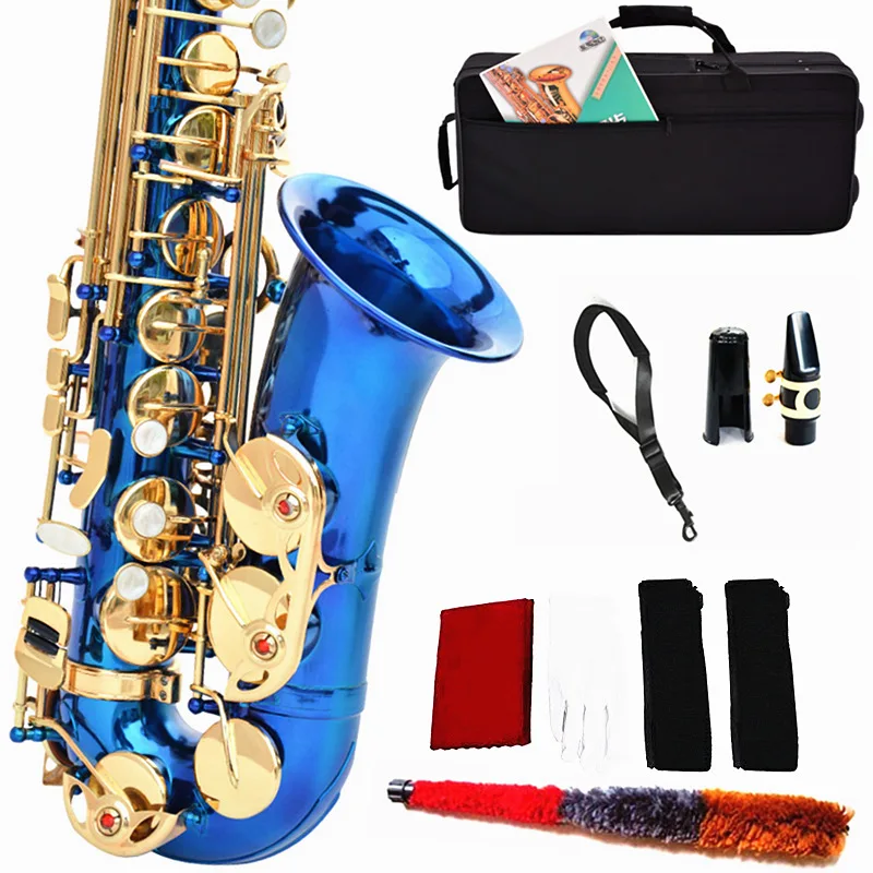 

Professional Good Quality Sachs Chinese Sax Lacquer Gold Blue Saxophone Alto