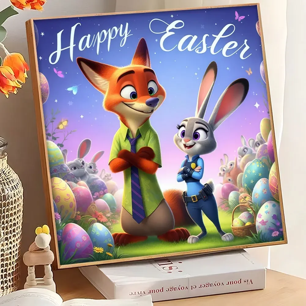 1pc Disney 5D Diamond Art Painting Set | Zootopia Fox & Rabbit Happy ...