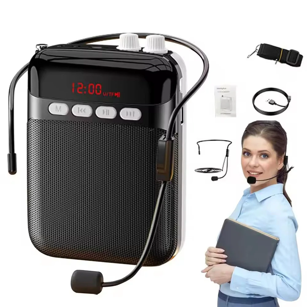 Bluetooth 5.3 Wired Voice Amplifier Microphone For School Tour Guide Portable Rechargeable Bluetooth Speaker With Microphone New