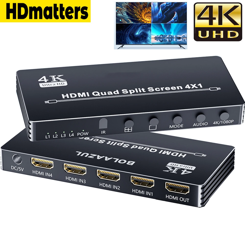 4x1 Multi Viewer Quad Screen 4k | Seamless | Hdmi Switcher Switch - 4k - Aliexpress