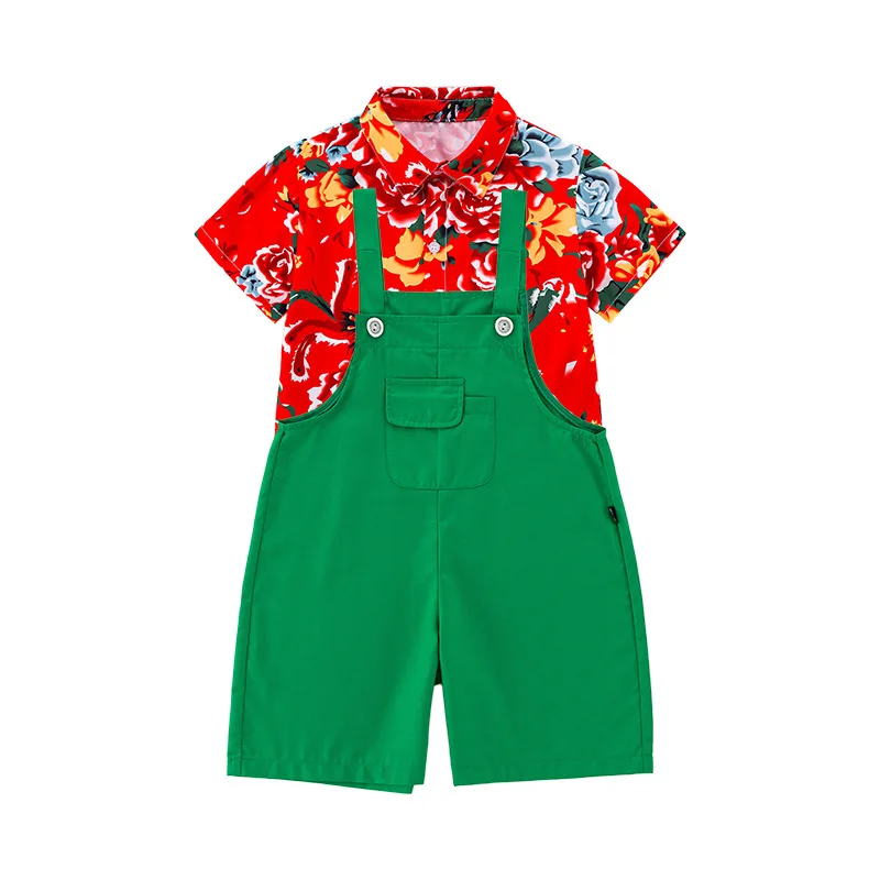 Kids Twill Shortalls Romper – Toddler Summer Jumpsuit, Adjustable Straps, 5 Pockets, Sizes 3-7 Years, Orange 4 thumbnail image