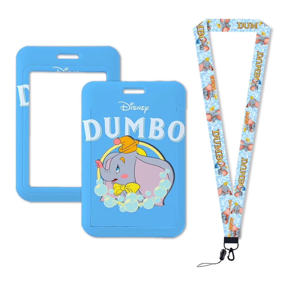 Disney Dumbo Cartoon Elephant Lanyard for Keys Chain ID Credit Card Bank Card Holder Students Bus Case Holder Gift for Kids key case,key organizer,card case holder