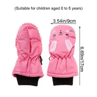 Kids Winter Ski Gloves Cartoon Rabbit Warm Mittens Non-slip Waterproof Windproof Outdoor Sports Cycling Gloves For Boys Girls 6