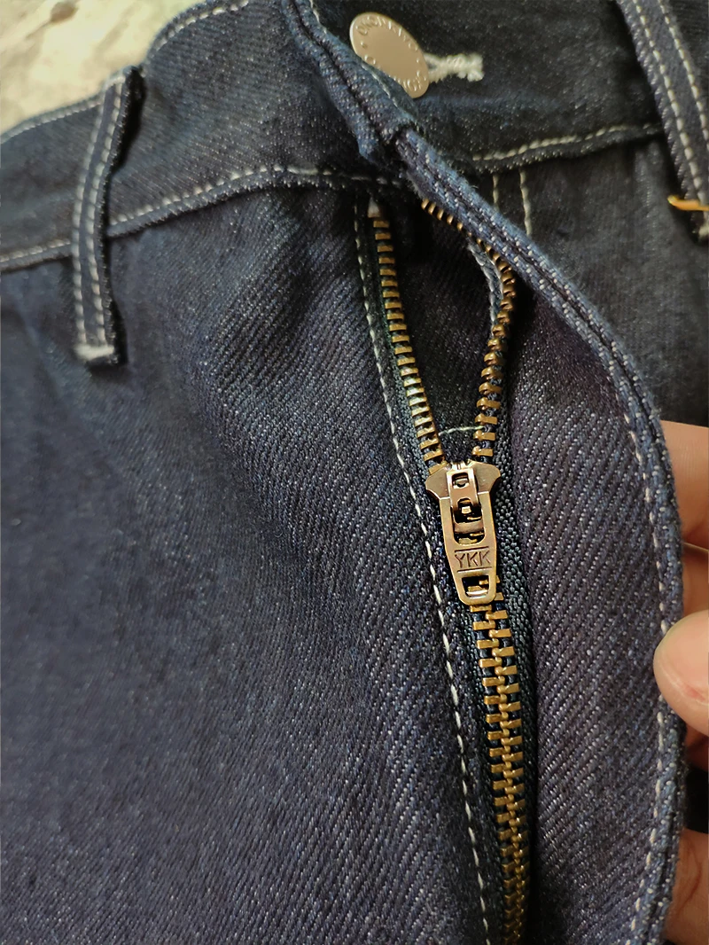 13.5oz Original Color Washed Denim Workwear Jeans Multi Pockets Logging Heavyweight American Retro Outdoor Loose Straight Pants 4