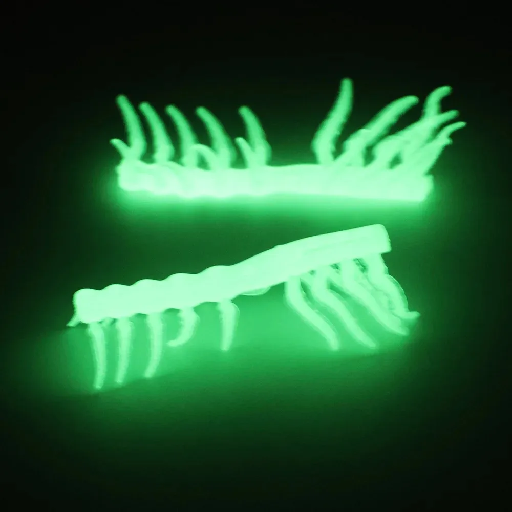 2025 soft rubber Prawn Lure Noctilucent Shrimp Feet Shrimp Fake Bait Simulated Feet White Hook Worm Silicone Sea Fishing