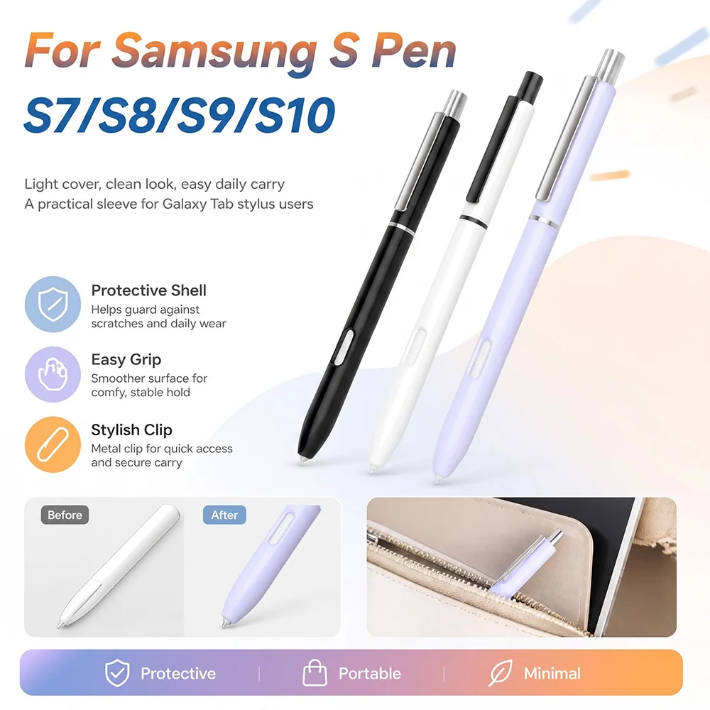 Premium Tablet Stylus Pen Sleeve - Non-Slip Protective Cover with Smooth Grip