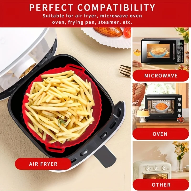 Non-Stick Reusable Silicone Air Fryer Liner 1pc for Air Fryer Accessories