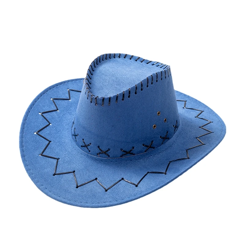 

Stylish Western Cowboy Hat Wide Brim Cowgirl Hat All-match Jazz Hat Parent-child Suede Cowboy Hat Gift for Gatherings Dropship