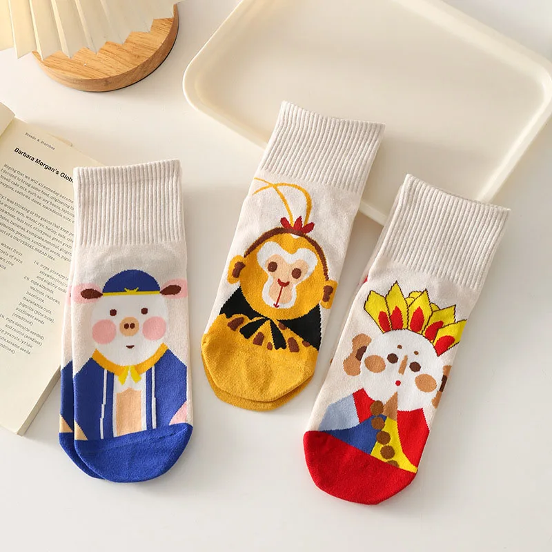 

Носки женские жаккардовые из чистого хлопка, 3 пары