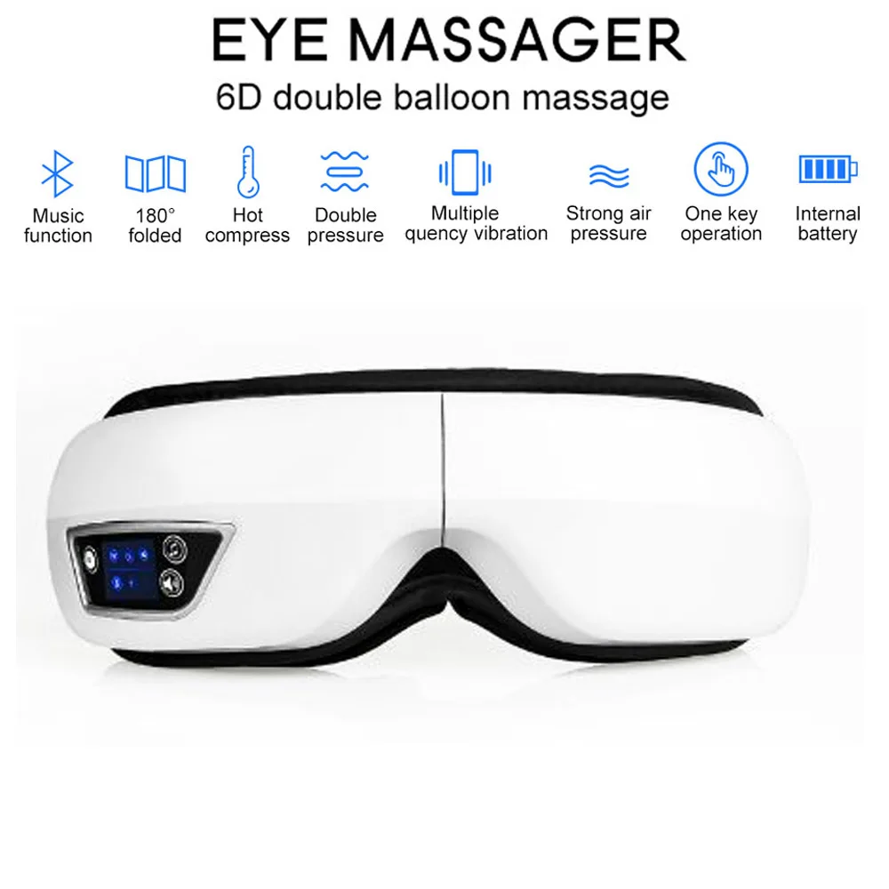 6D smart eye massager Eye Care Instrumen Heating Bluetooth Music Relieves Fatigue