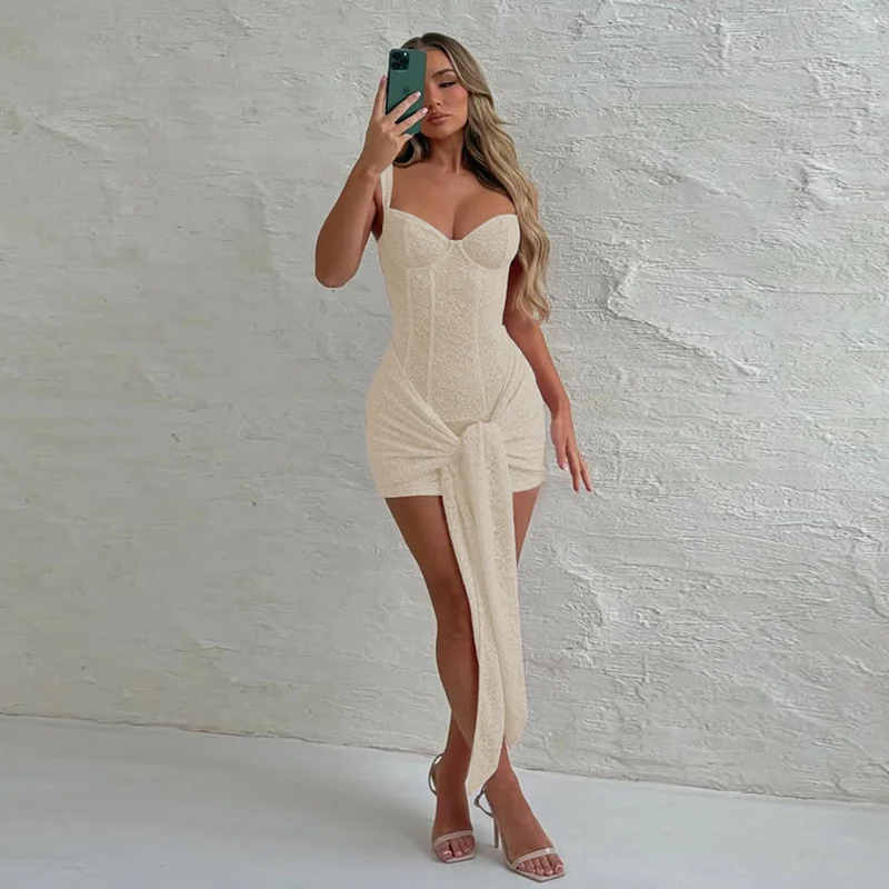 Hugcitar Frauen Fashion Floral Print Straps Patchwork Bandage Zipper Sexy Bodycon Mini Kleid Sommer Outfit Festival Nachtclub – Detail 27