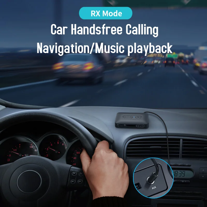 Bluetooth 5.4 Audio Receiver Transmitter USB U-Disk TF Card Play 3.5MM AUX Stereo Music Wireless Adapter With Mic For Car TV PC