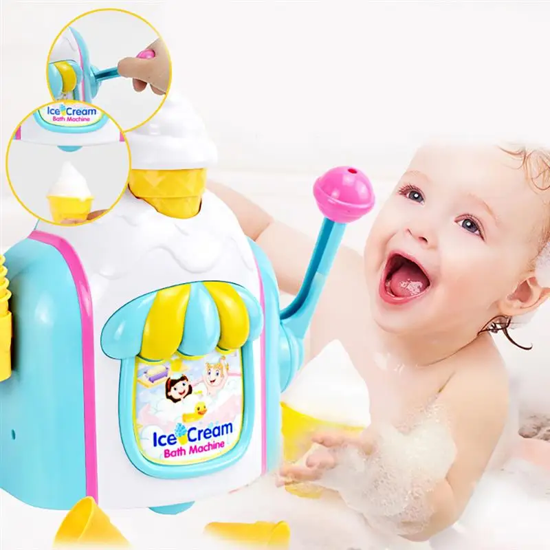 Ice Cream Bubble Machine Kids Blower Toy Children'S Bathroom Water Toy Creative Bubble Maker Baby Shower Play Water DIY Toy 2