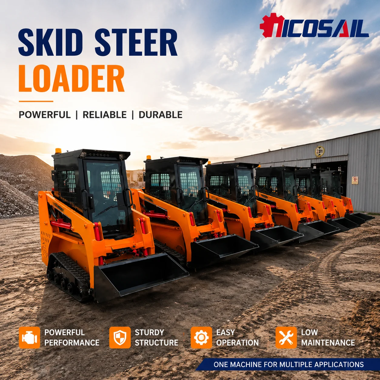 Kompaktlader JC25 Mini-Radlader 380kg Betriebslast Kubota-Motor 18,2KW Kompakter Baumaschinenlader