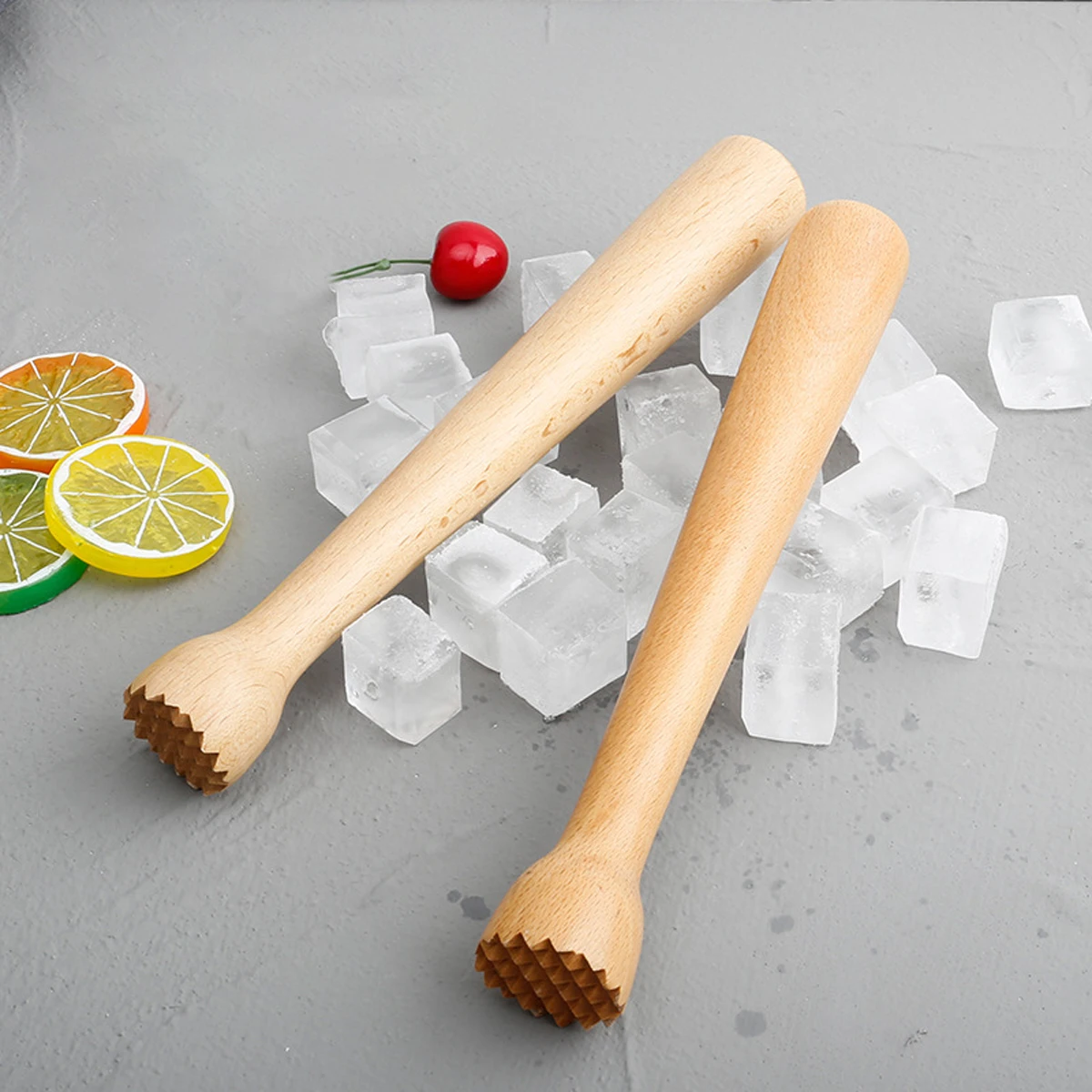 Wooden Muddler for Cocktails, Wood Ice Crusher Muddler Bar Tool, Kitchen Tool for Garlic Herbs Fruits bar tools
