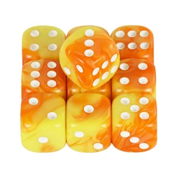 Vibrant 12mm D6 Double Cube Dice Set for Tabletop and Board Games (Orange yellow)