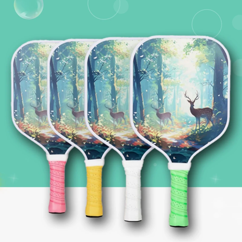Mail free children's cartoon professional fiberglass Pickleball racket PP Honeycomb core hole racket Outdoor beach tennis