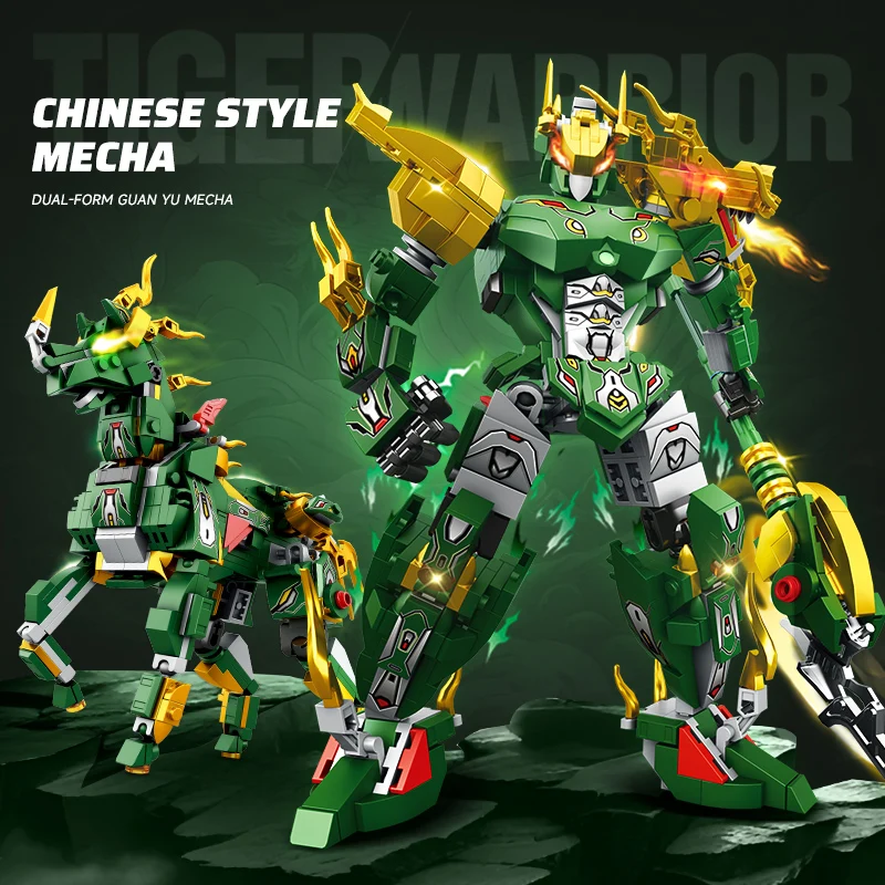 Creative DIY Assemble Animal Pony Building Blocks Transforming Robot Mecha Warri