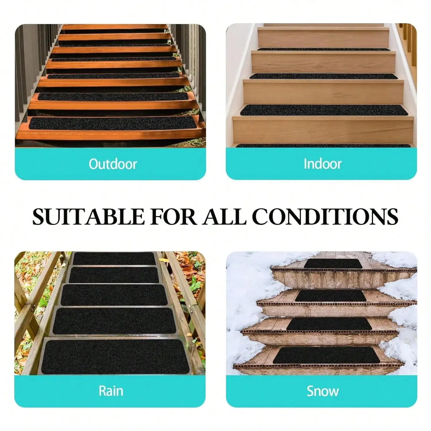 1pcs Non Slip Outdoor Stair Treads Non Skid Heavy Duty Traction Adhesive Step Stripes Staircase Skateborad and Deck vinyl stair nosing anti slip floor tape