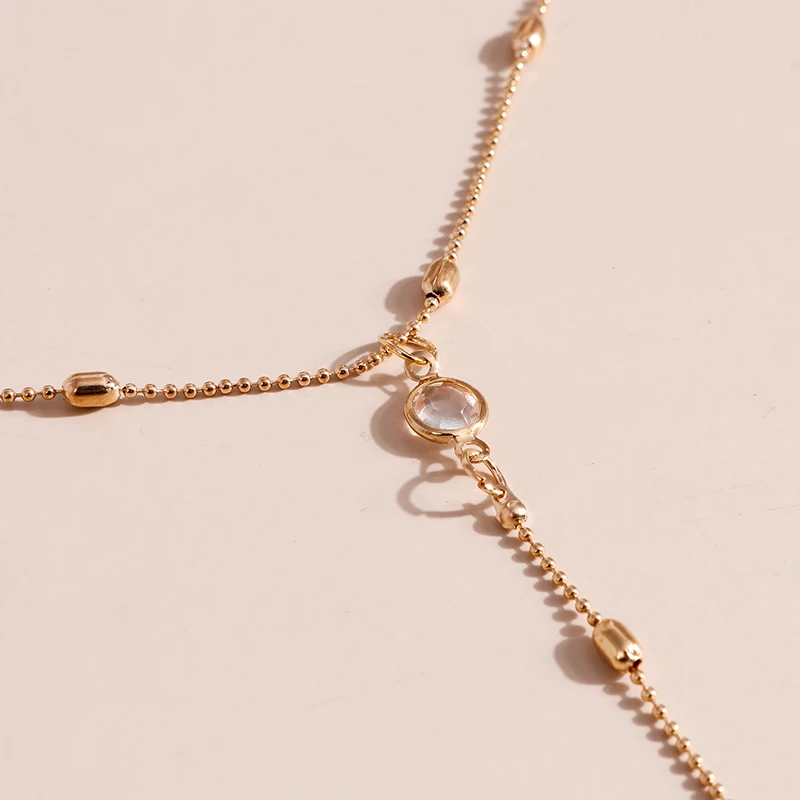 Aihua Minimalismus Lange Quaste Halskette für Frauen Mädchen Vintage Brust Dünne Kette Ball Anhänger Weiblichen Hals Schmuck Geschenk – Detail 7