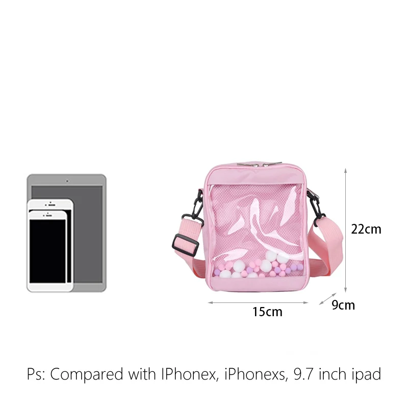 Kawaii Mini Crossbody Bags for Women Cute PVC Transparent Small Clear Ita Bag Shoulder Purse Phone