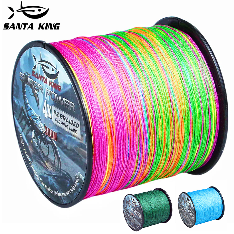 Santa King 300M 4 Strand Braided Fishing Line Multifilament Carp Fishing Japanese Braided Wire Fishing Accessorie PE Line Pesca