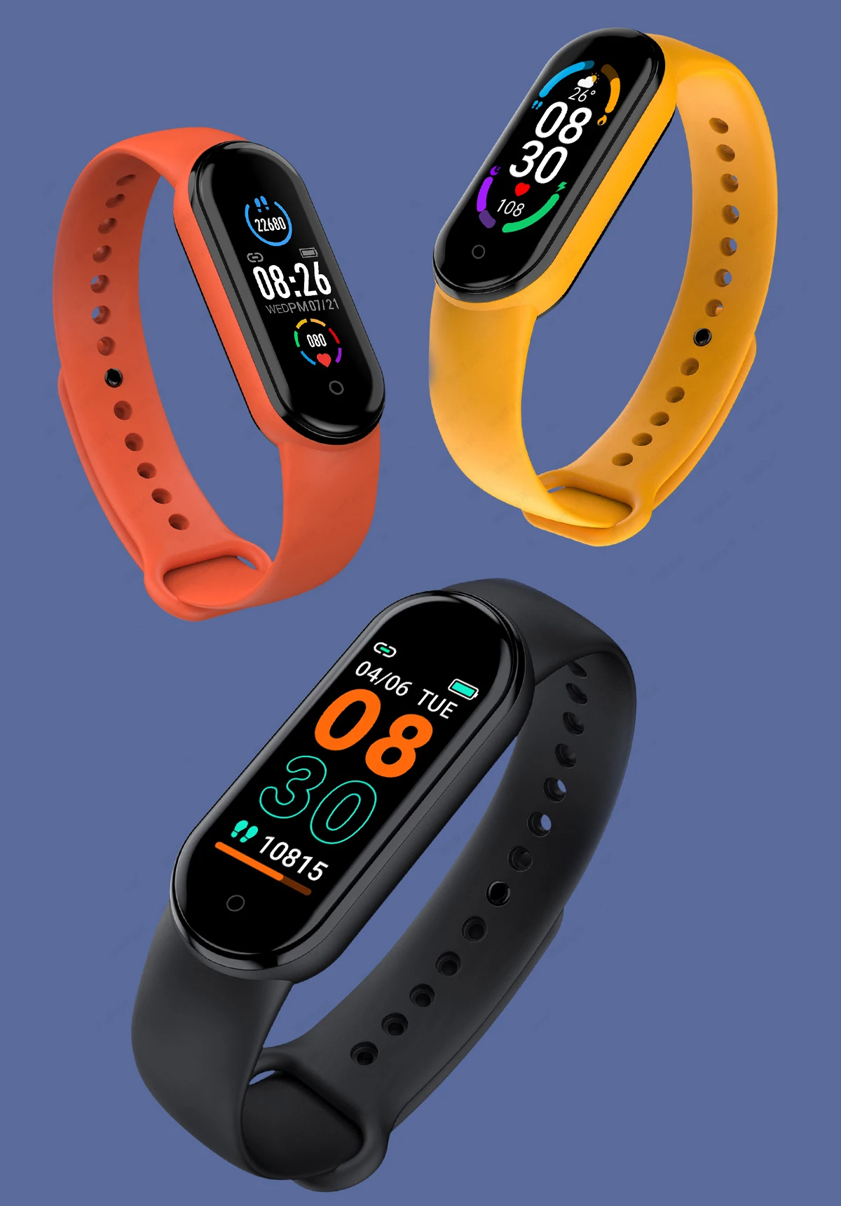 10Pcs M6 Smart Band Men Sport Watch Health Heart Rate Fitness Tracker Pedometer Women Wristband Bracelet for ios Xiaomi Android