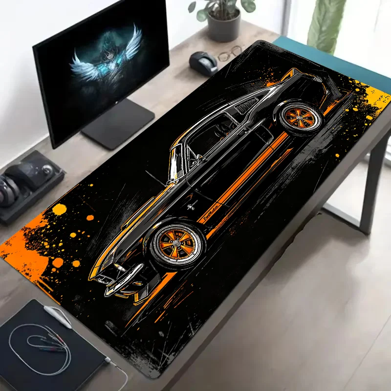 Supersized Sports Car Design Desk Mat – Non-Slip, Washable Mouse Pad