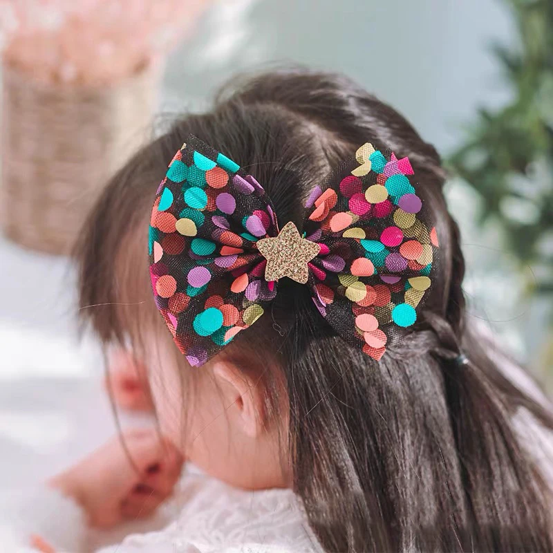 Colorful Dots Print Organza Stain Ribbon DIY Crafts Hair Accessories Handmade Materials Gift Box Ribbons 5yards 60mm 120mm