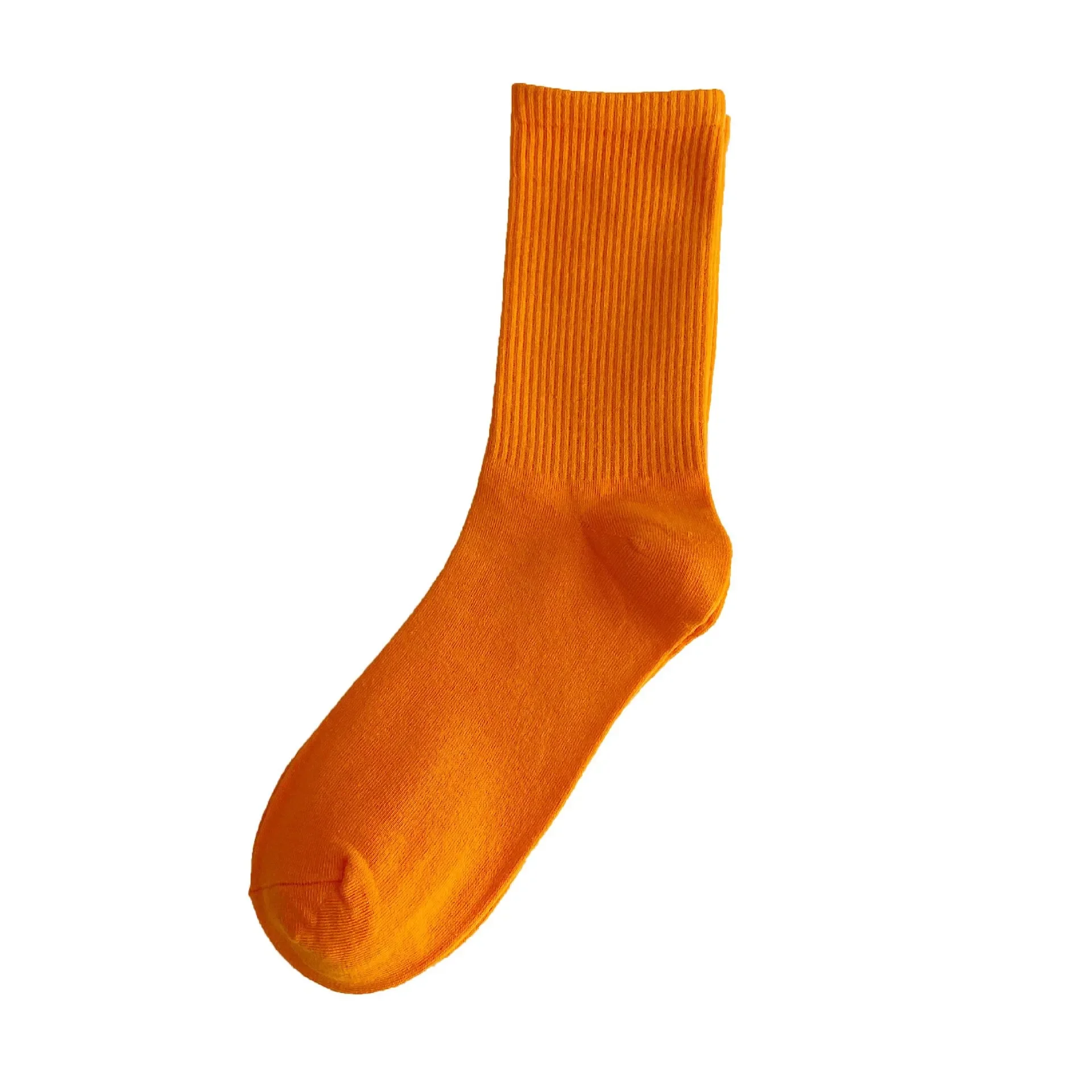 Socks Candy Colored Black White Beige Pink Red Simple Womens Cotton Mid Tube 1pair