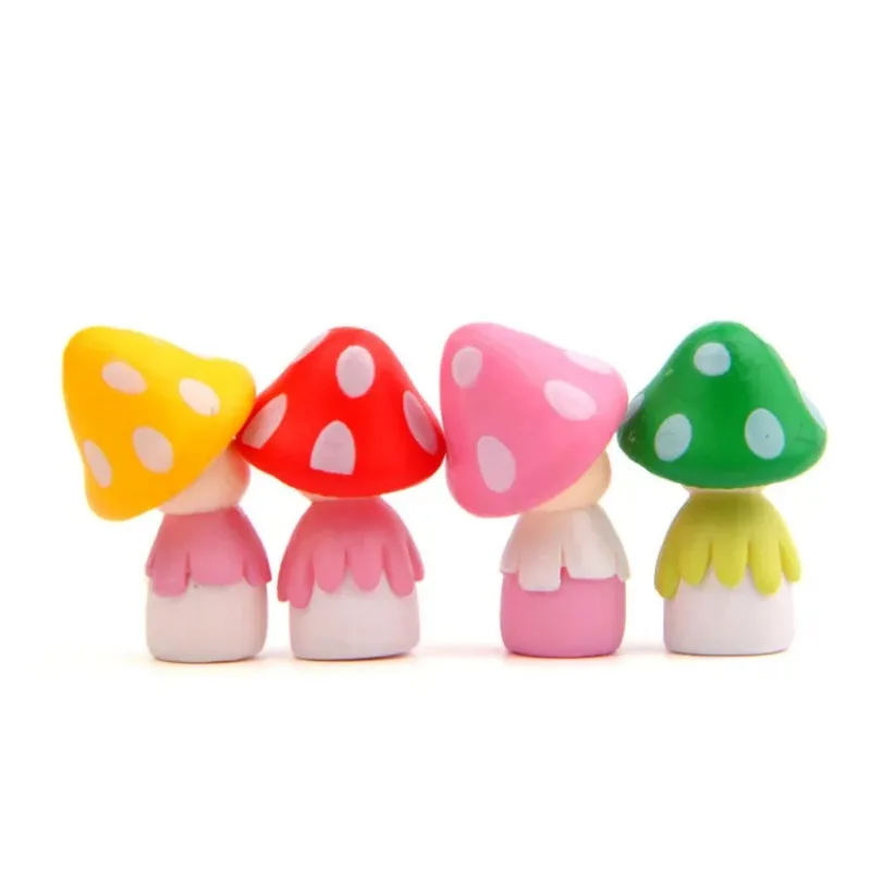 4 Pcs Mushroom Microscopic Bonsai Plant Decoration Garden Decoration Decoracion Hogar Resin Cabochon ornament crafts miniature figurines resin ornaments miniature ornament resin crafts mini mushroom ornament