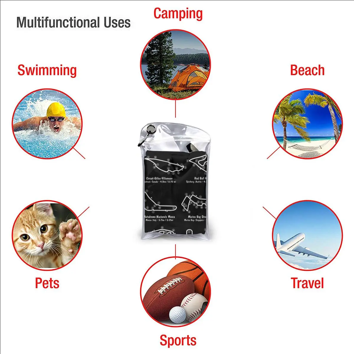 F1 Race Tracks Beach Towel Soft Microfiber Quick Dry Absorbent Quick Towels For Pool 6