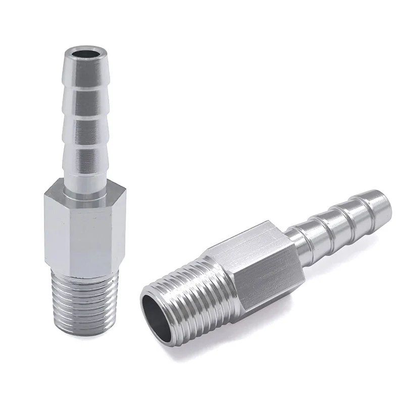 알루미늄 1/4 NPT 나사 - 5/16 바브 어댑터 연료 탱크 통풍관 연결관