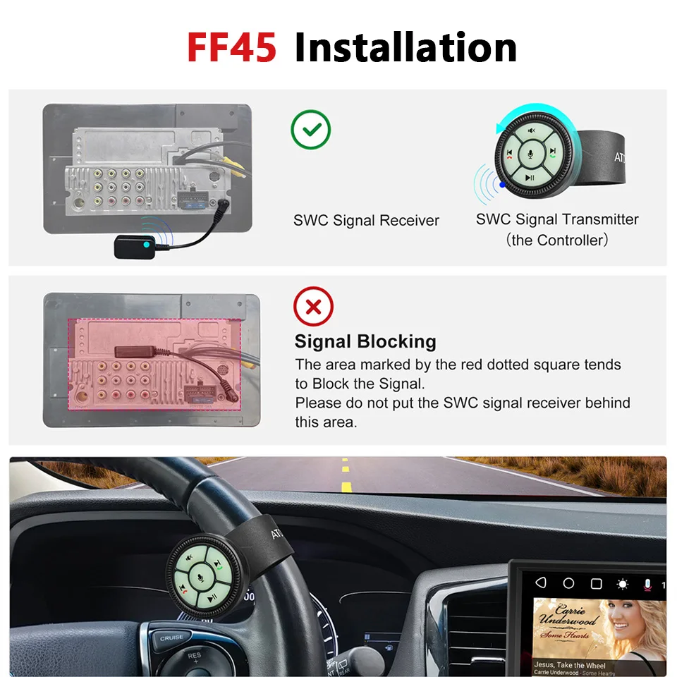 ATOTO Wireless Steering Wheel Remote Control Watch Strap 6 Keys Button for Car Radio Stereo GPS DVD Music Media Player Head Unit car multimedia player car radio car radio player car music player