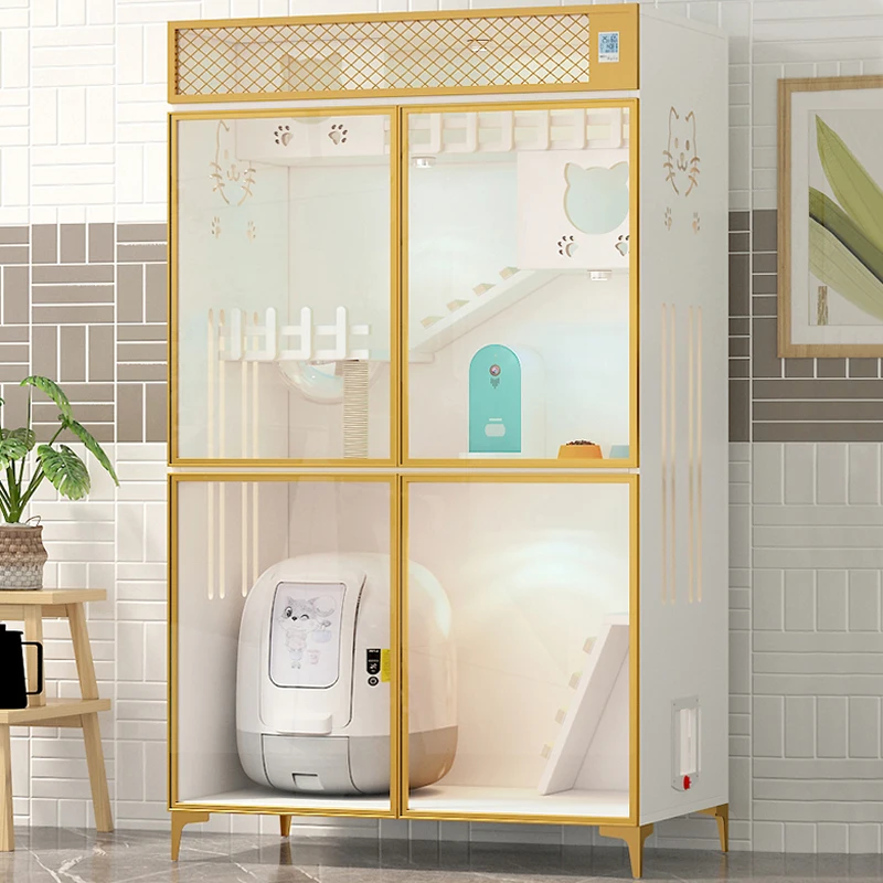 

Multi functional multi-layer metal pet cat and dog house cage cat villa