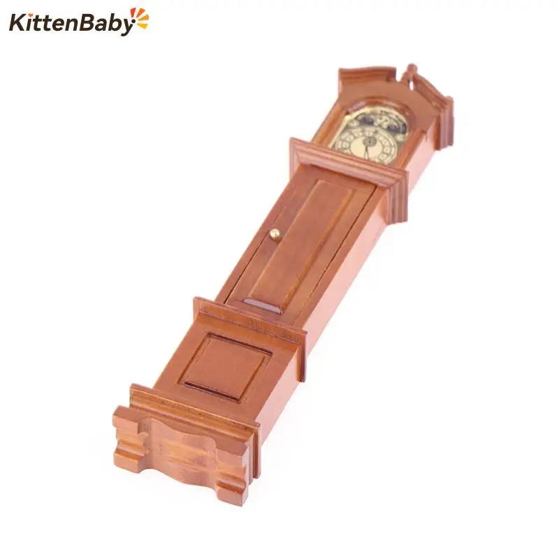 1:12 Dollhouse Miniature Wood Wall Clock Play Doll House Miniaturas Home Decor Accessories Toy Pretend Play Furniture Toy 4