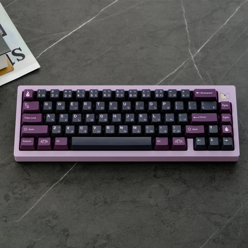 Gmk Black Lotus Keycaps Grupo Cereja Caps Perfil Chave Sublimação de Dye Pbt Interruptor mx 61 64 68 75 87 104 911 Chaves