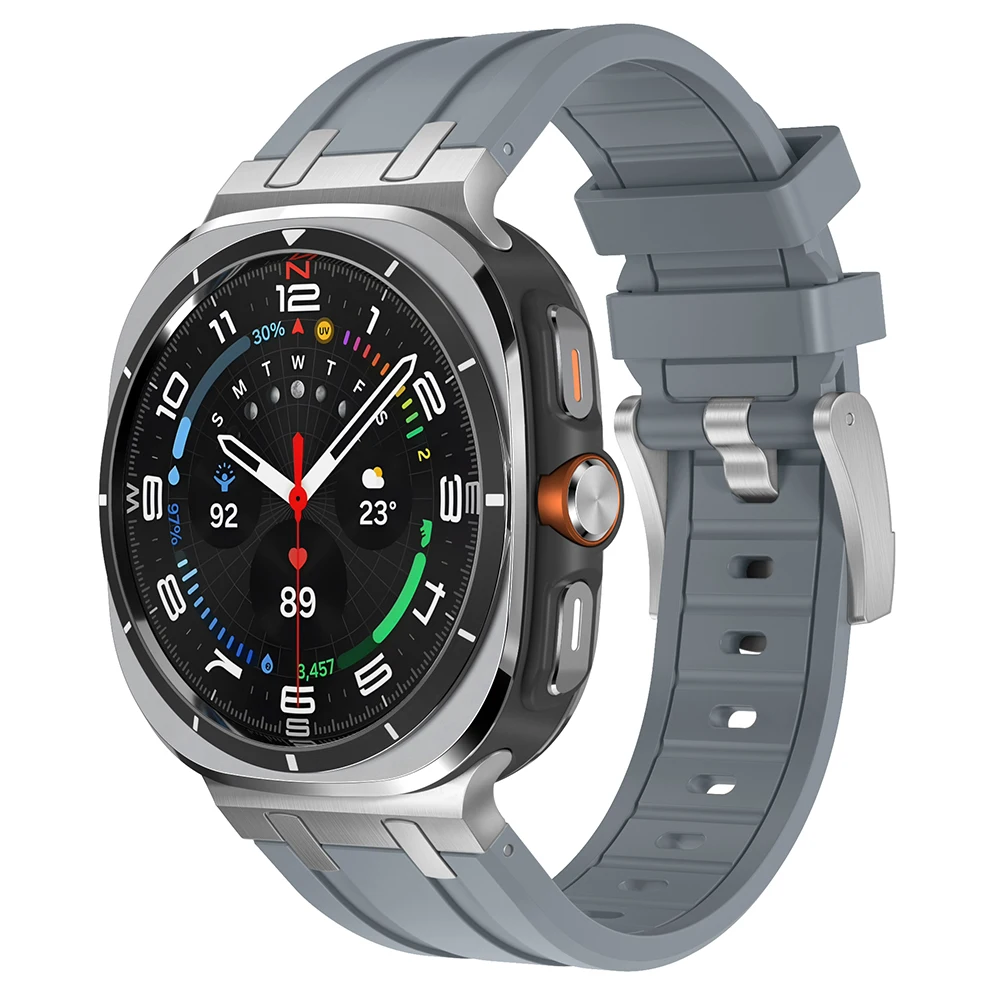 Luxury Sports Rubber Band - Premium Silicone Strap for Men's Watch, Curved End Design